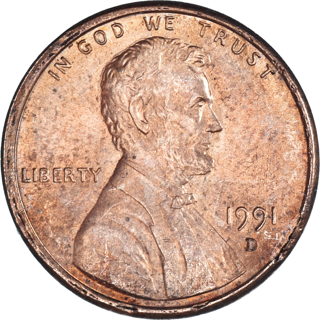 Moneda, Estados Unidos, Cent, 1991