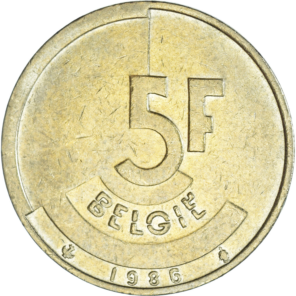 Münze, Belgien, 5 Francs, 5 Frank, 1986