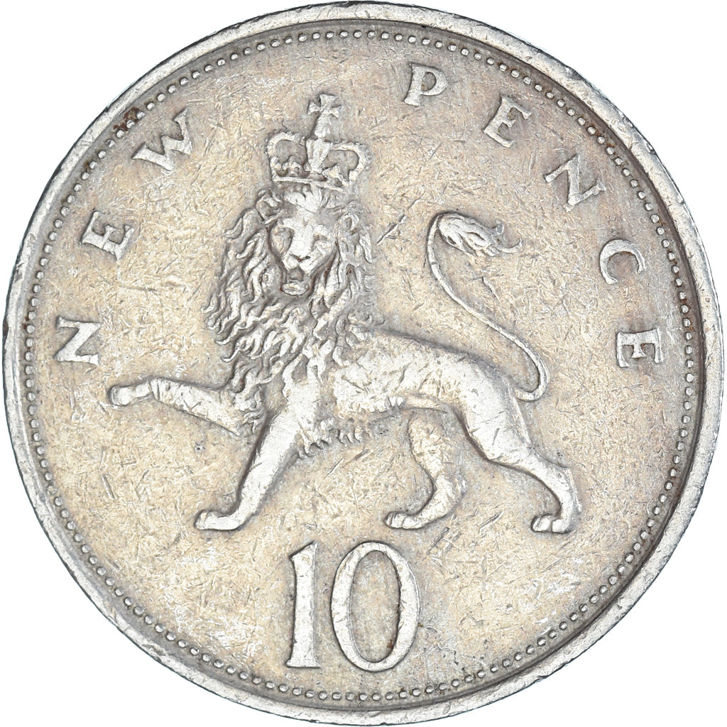 Moneda, Gran Bretaña, 10 New Pence, 1976