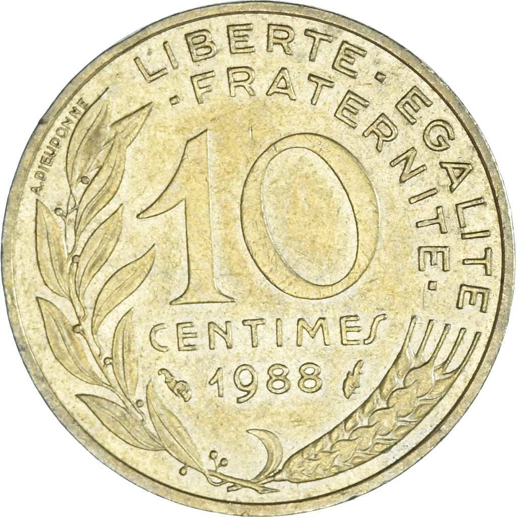 Munten, Frankrijk, 10 Centimes, 1988