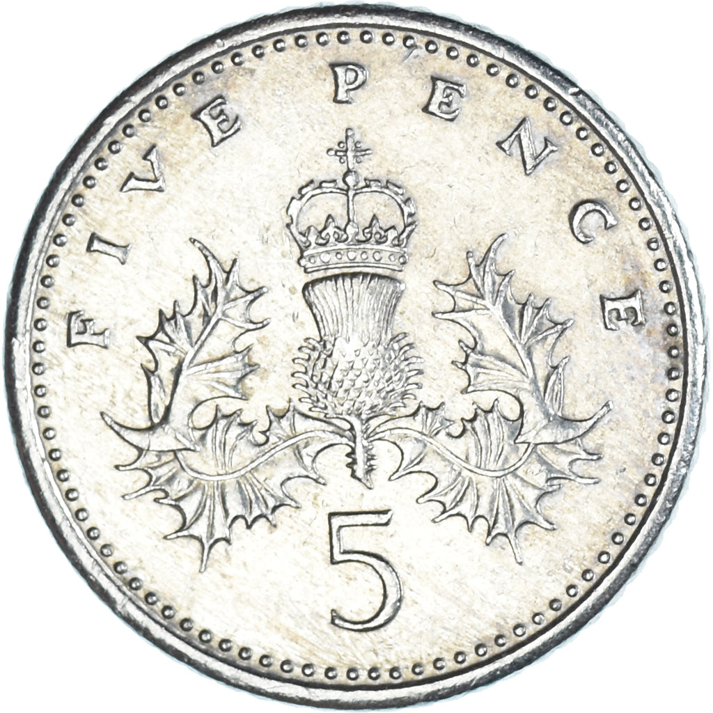 Moneda, Gran Bretaña, 5 Pence, 1990