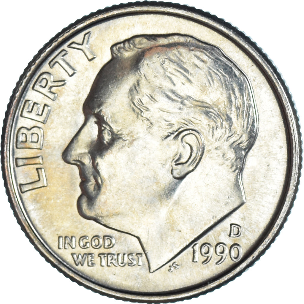 Moneda, Estados Unidos, Dime, 1990