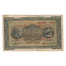 Banknote, Greece, 100,000 Drachmai, 1944, 1944-01-21, KM:125b, VG(8-10)