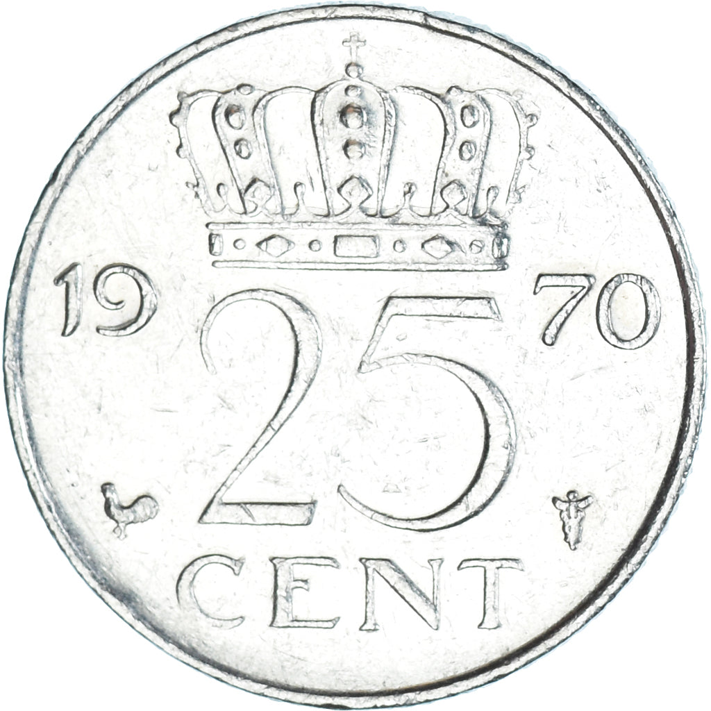 Moneda, Países Bajos, 25 Cents, 1970