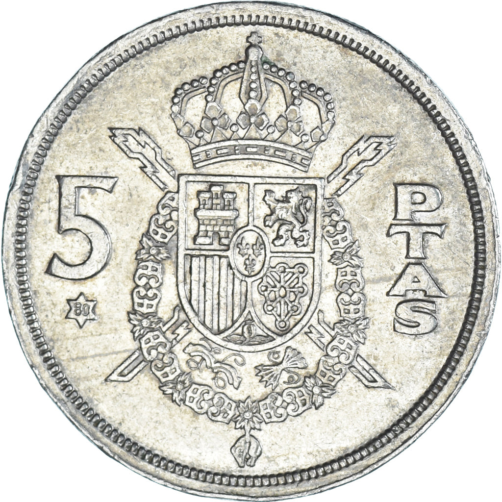 Moneda, España, 5 Pesetas, 1975