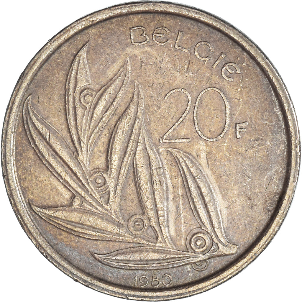 Moneta, Belgio, 20 Francs, 20 Frank, 1980