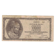 Banknote, Greece, 100,000,000,000 Drachmai, 1944, 1944-11-03, KM:135a, VG(8-10)