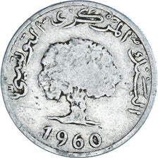 Moneta, Tunisia, 5 Millim, 1960