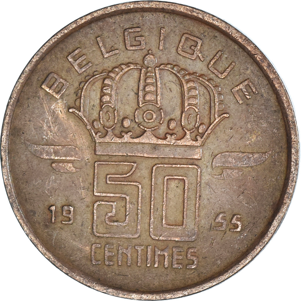 Munten, België, 50 Centimes, 1955