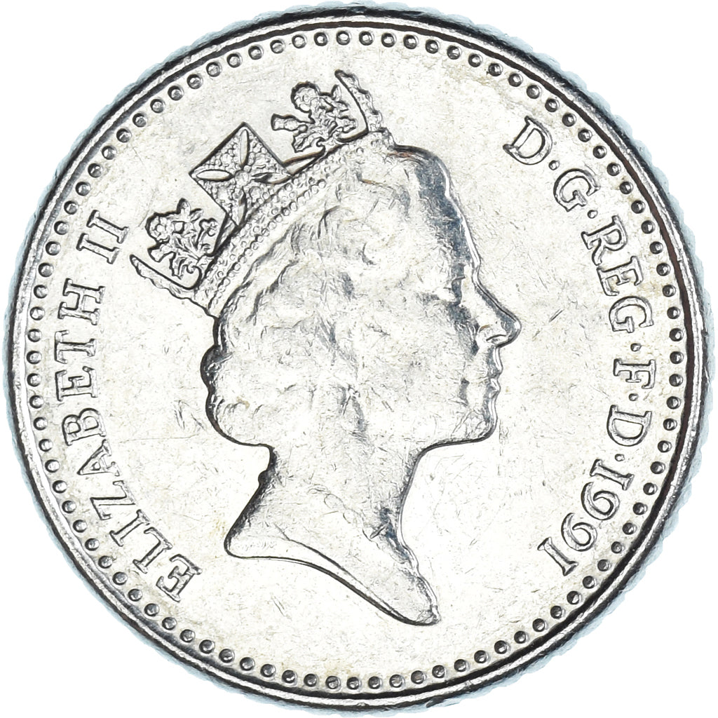 Moneda, Gran Bretaña, 5 Pence, 1991