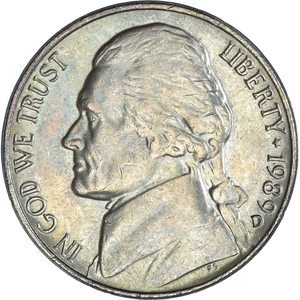 Moneda, Estados Unidos, 5 Cents, 1989