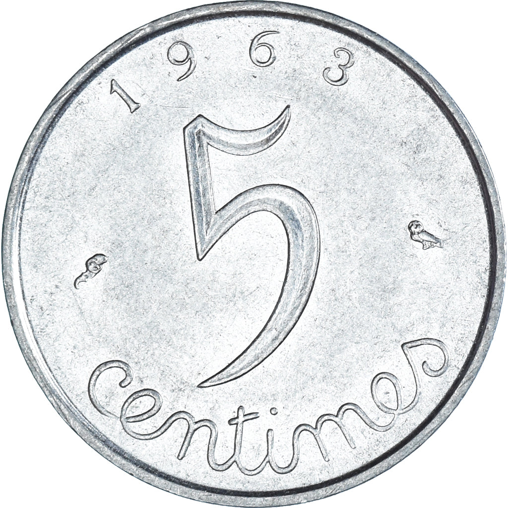 Moneda, Francia, 5 Centimes, 1963