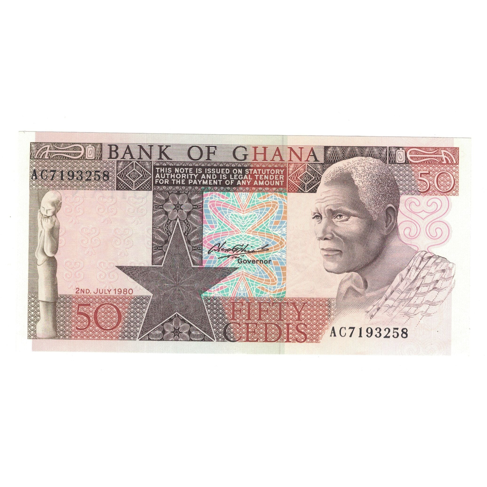 Banknote, Ghana, 50 Cedis, 1980, 1980-07-02, KM:22b, UNC(65-70)