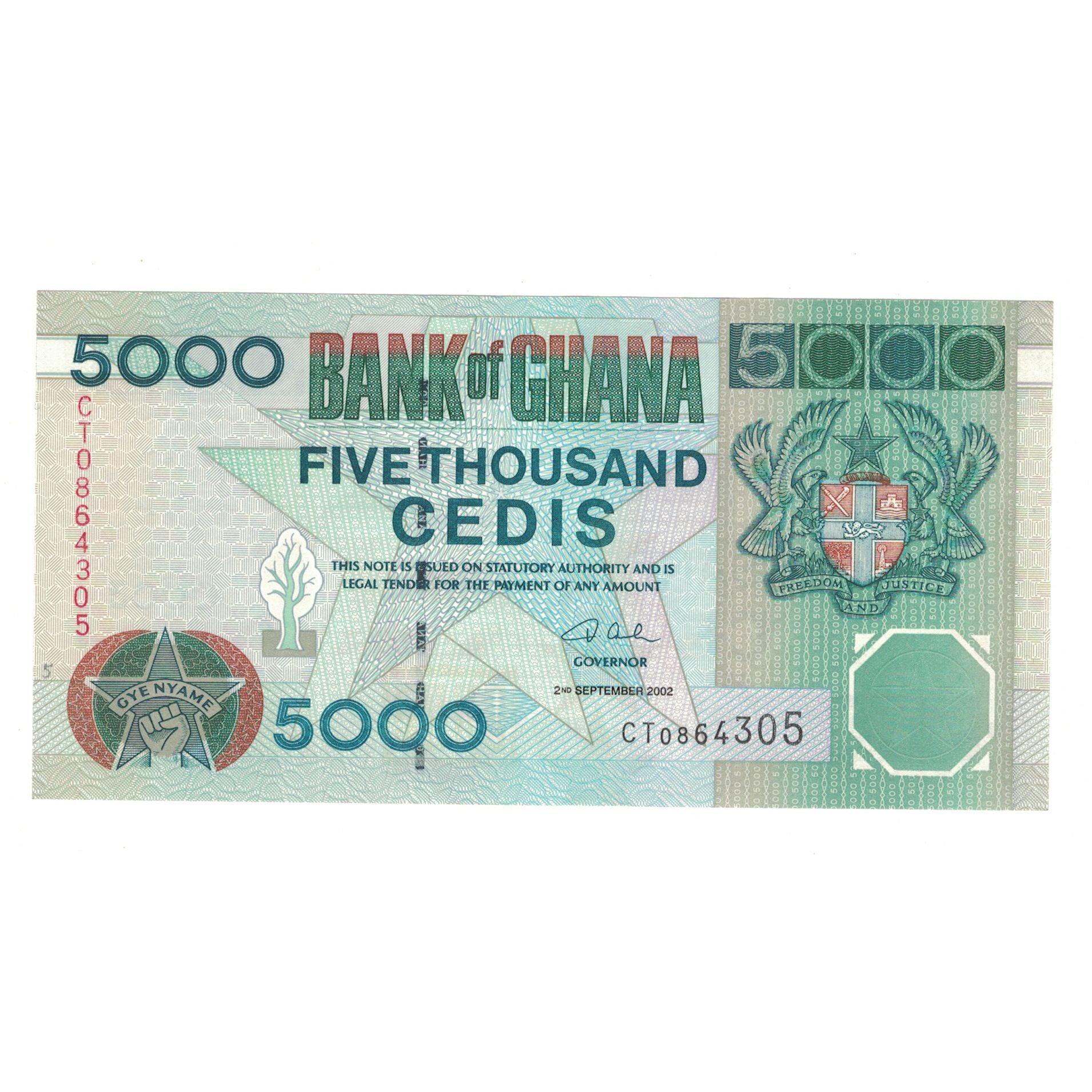 Banknote, Ghana, 5000 Cedis, 2002, 2002-09-02, KM:34h, UNC(65-70)