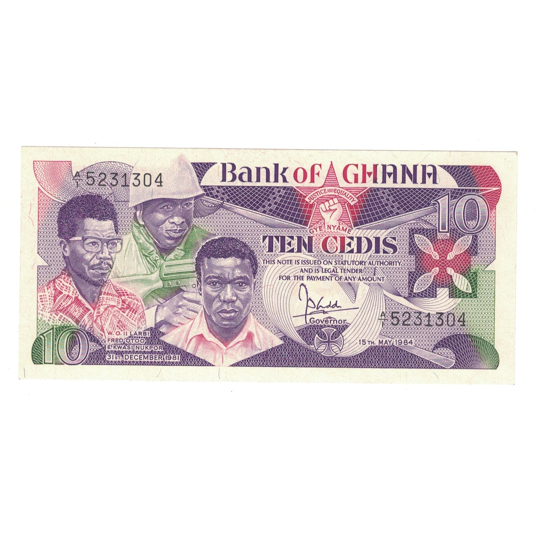 Banknote, Ghana, 10 Cedis, 1984, 1984-05-15, KM:23a, UNC(65-70)