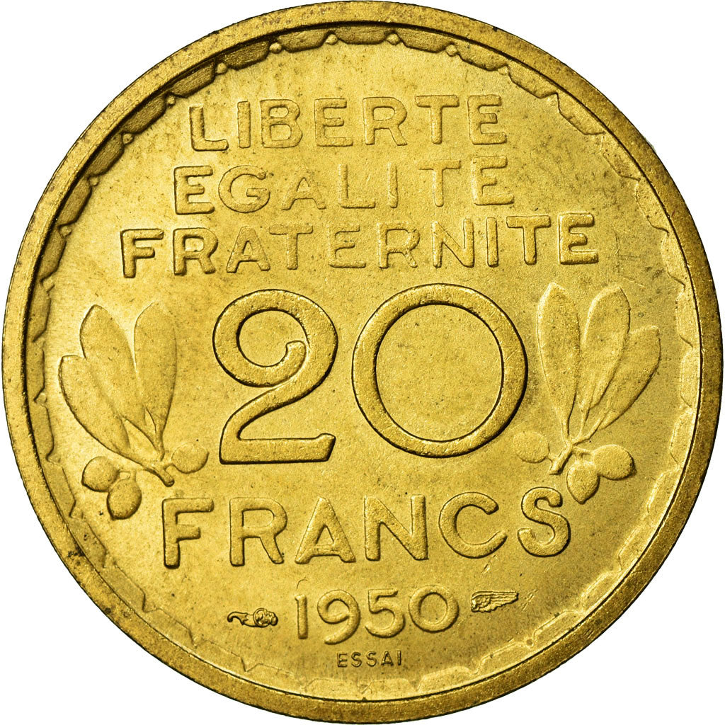 Coin, France, 20 Francs, 1950, MS(60-62), Aluminium-Bronze, KM:Pn112