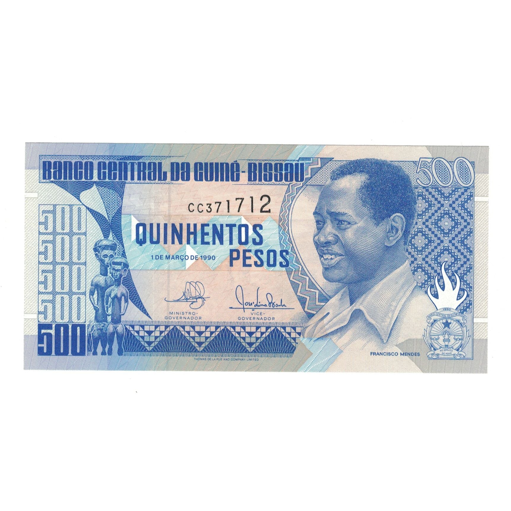Banknote, Guinea-Bissau, 500 Pesos, 1990, 1990-03-01, KM:12, UNC(65-70)