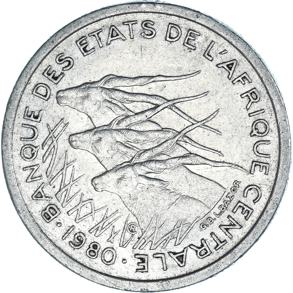 Coin, Central African States, 50 Francs, 1980