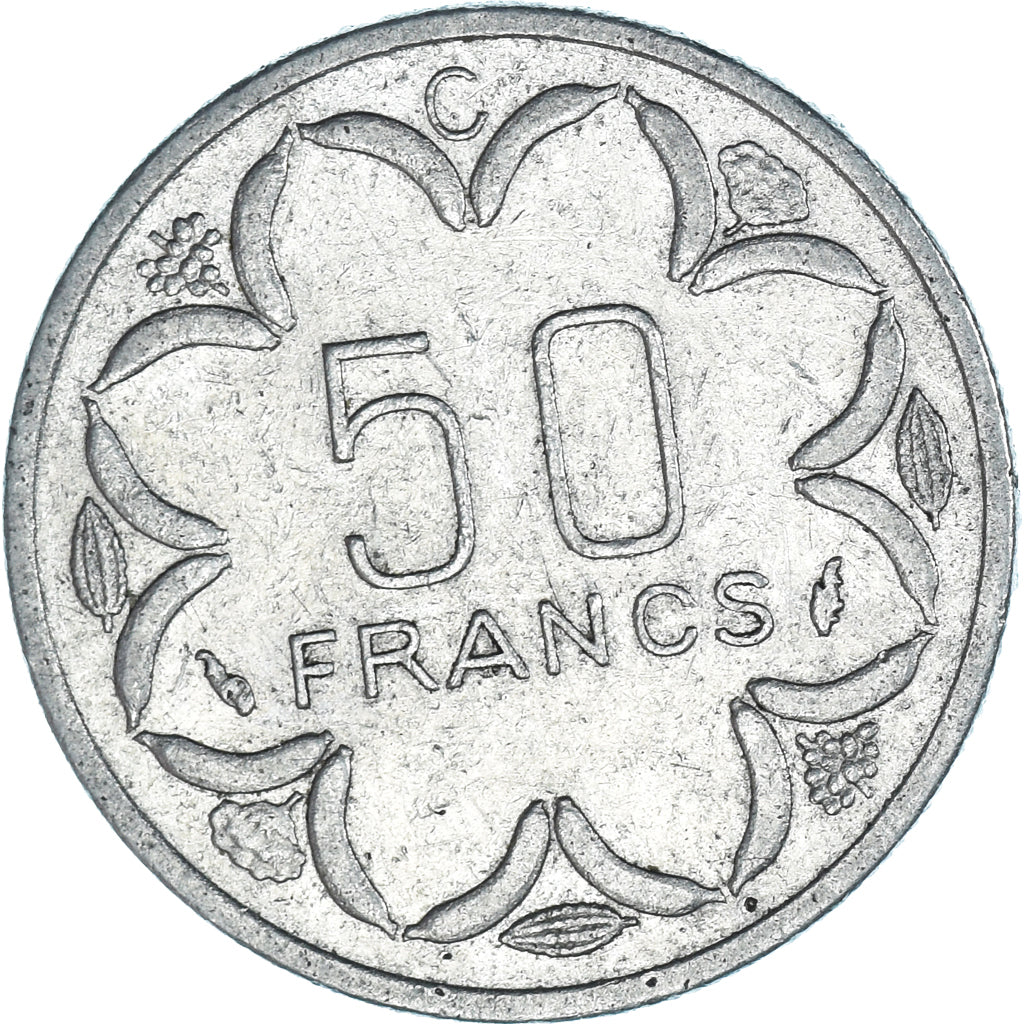 Coin, Central African States, 50 Francs, 1980