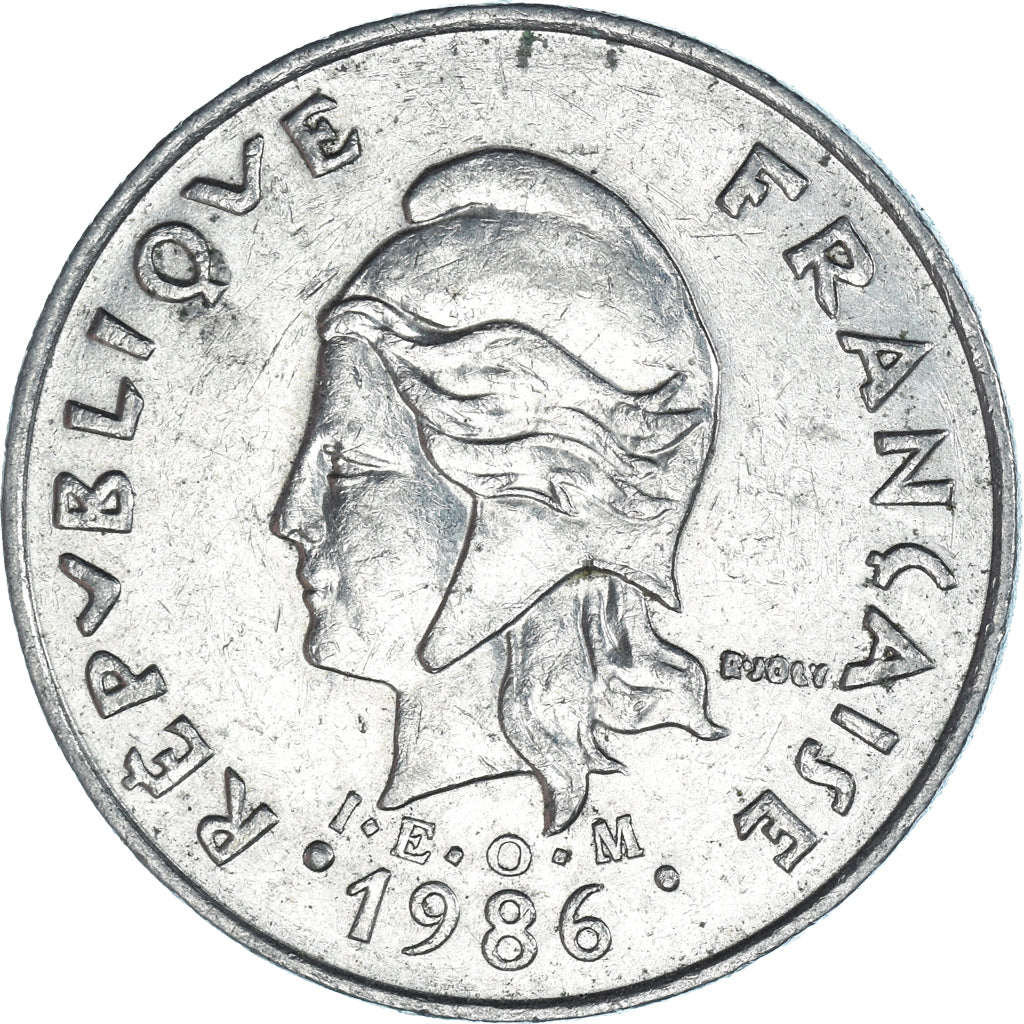 Moneda, Polinesia francesa, 20 Francs, 1986