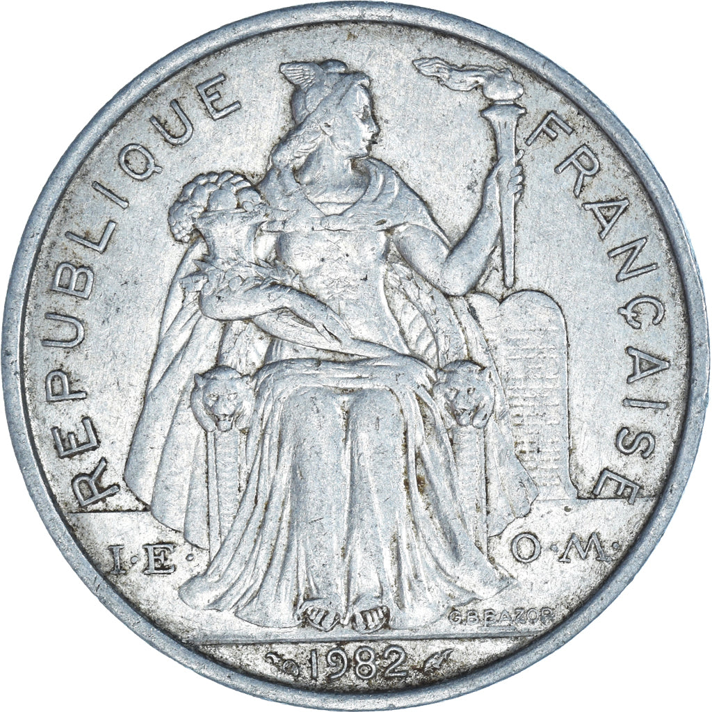 Moneda, Polinesia francesa, 5 Francs, 1982