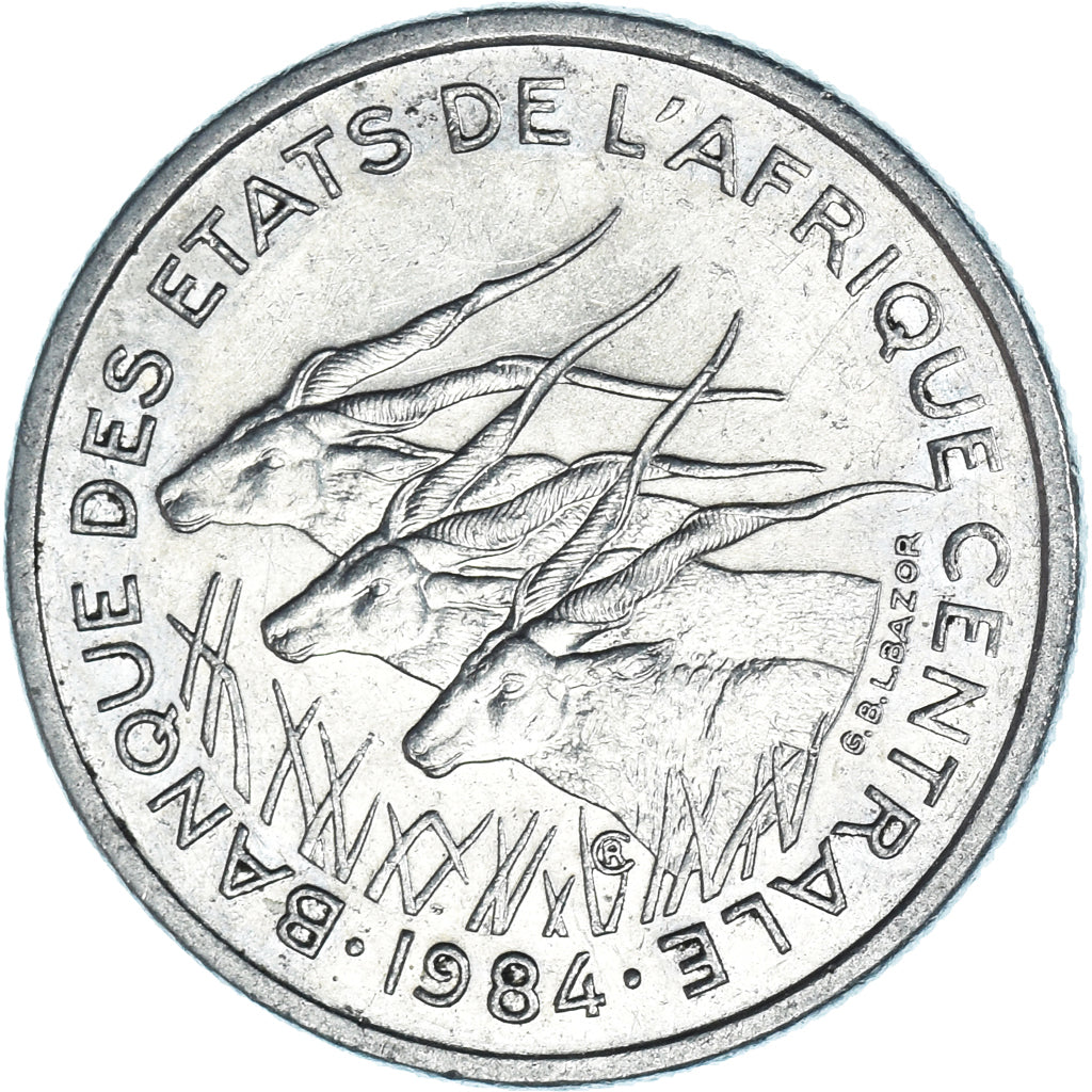 Coin, Central African States, 50 Francs, 1984