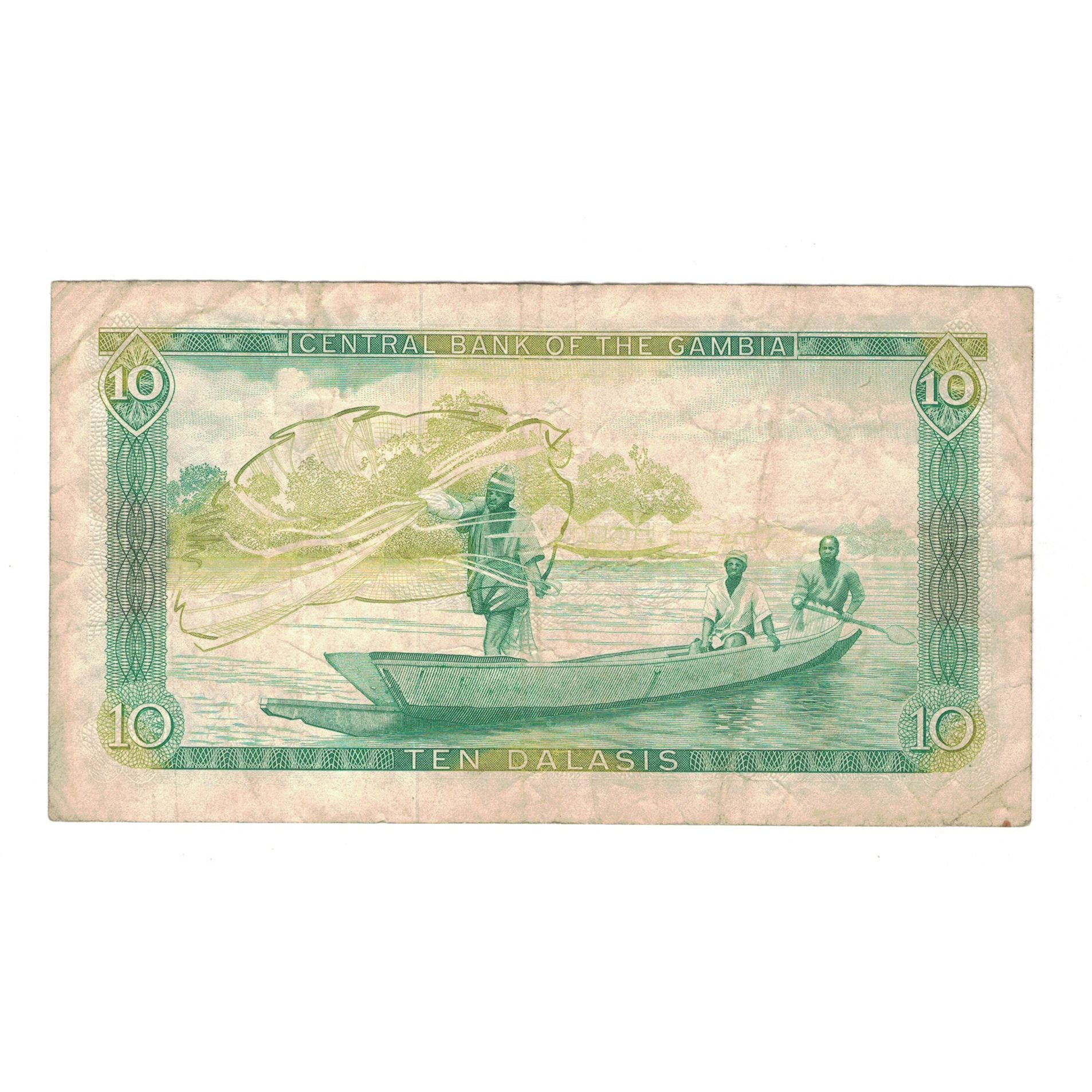 Banknote, The Gambia, 10 Dalasis, KM:10b, VF(20-25)