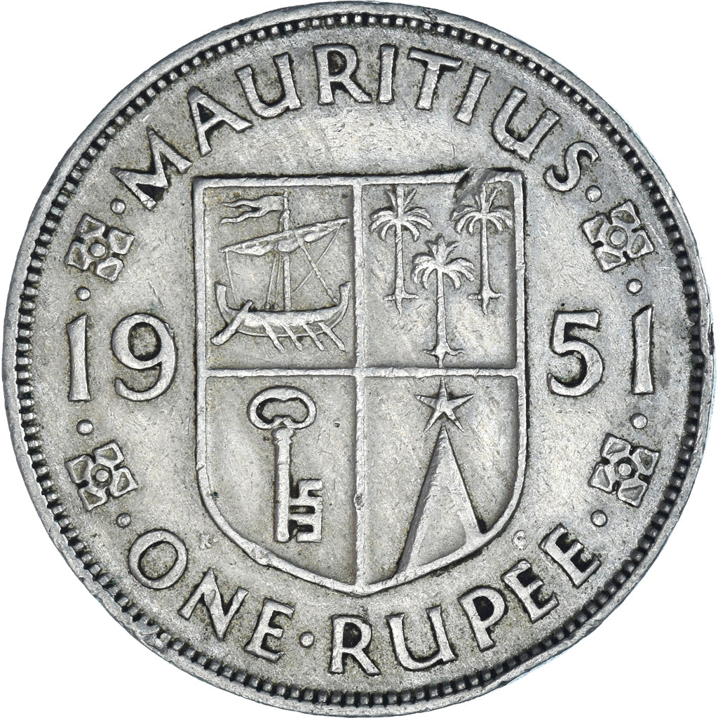 Moneta, Mauritius, Rupee, 1951