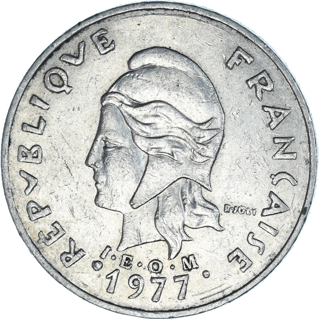 Moeda, Polinésia Francesa, 20 Francs, 1977