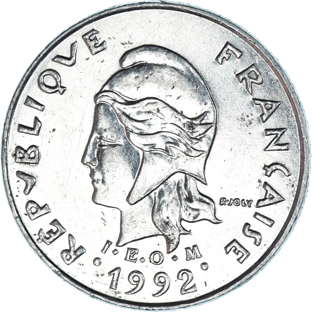 Coin, French Polynesia, 10 Francs, 1992