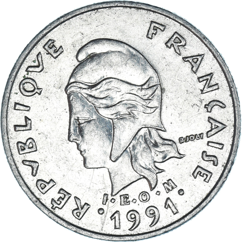 Moneda, Polinesia francesa, 10 Francs, 1991