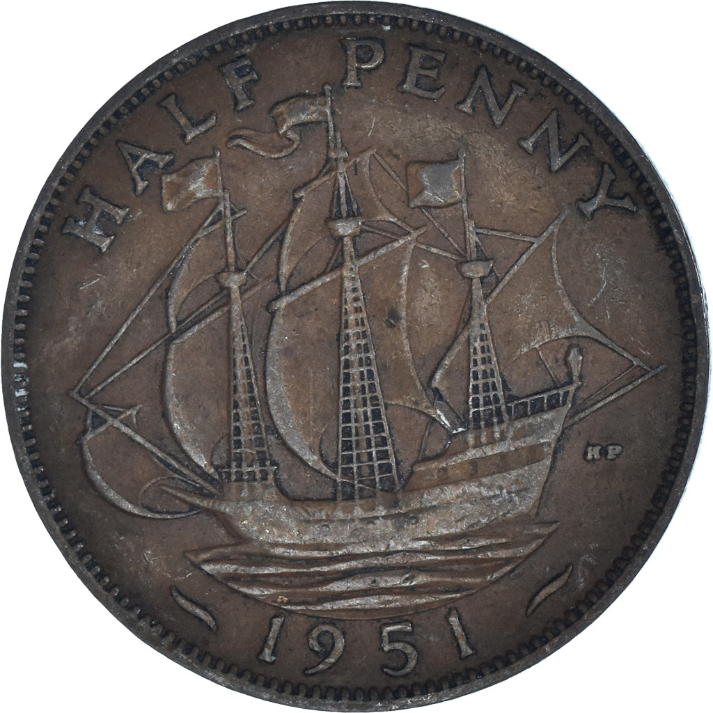 Coin, Great Britain, 1/2 Penny, 1951
