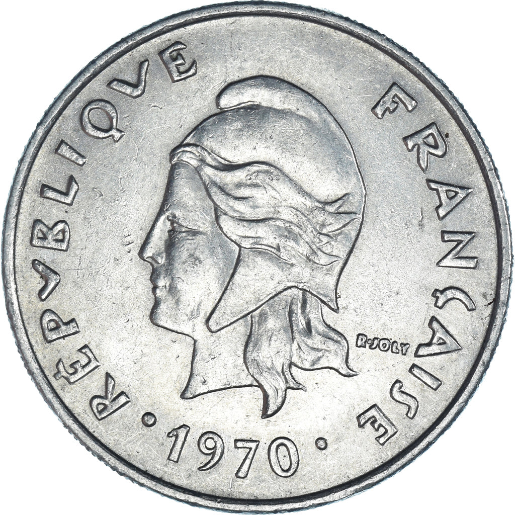 Moeda, Polinésia Francesa, 20 Francs, 1970