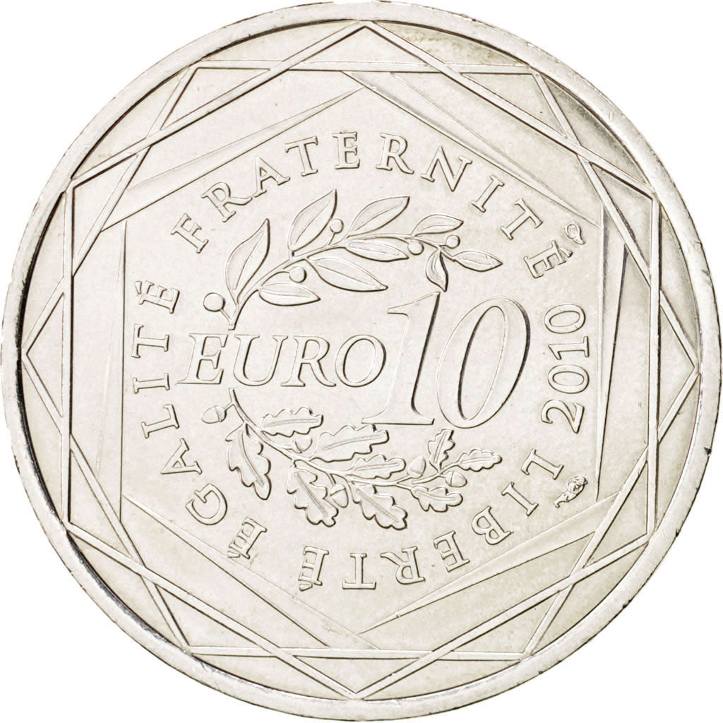 FRANCE, 10 Euro, 2010, Paris, KM #1664, MS(60-62), Silver, 29, 9.98
