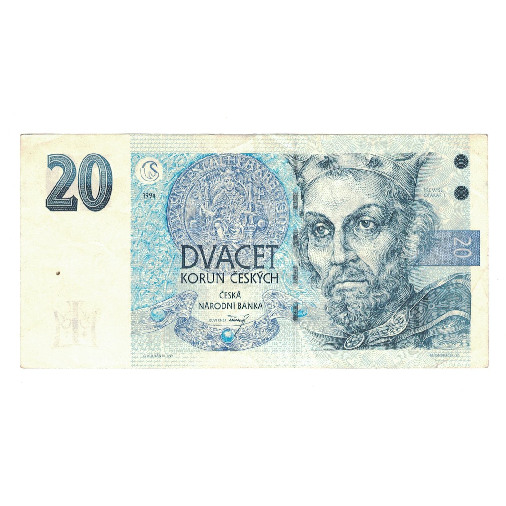Banknote, Czech Republic, 20 Korun, 1994, KM:10b, EF(40-45)