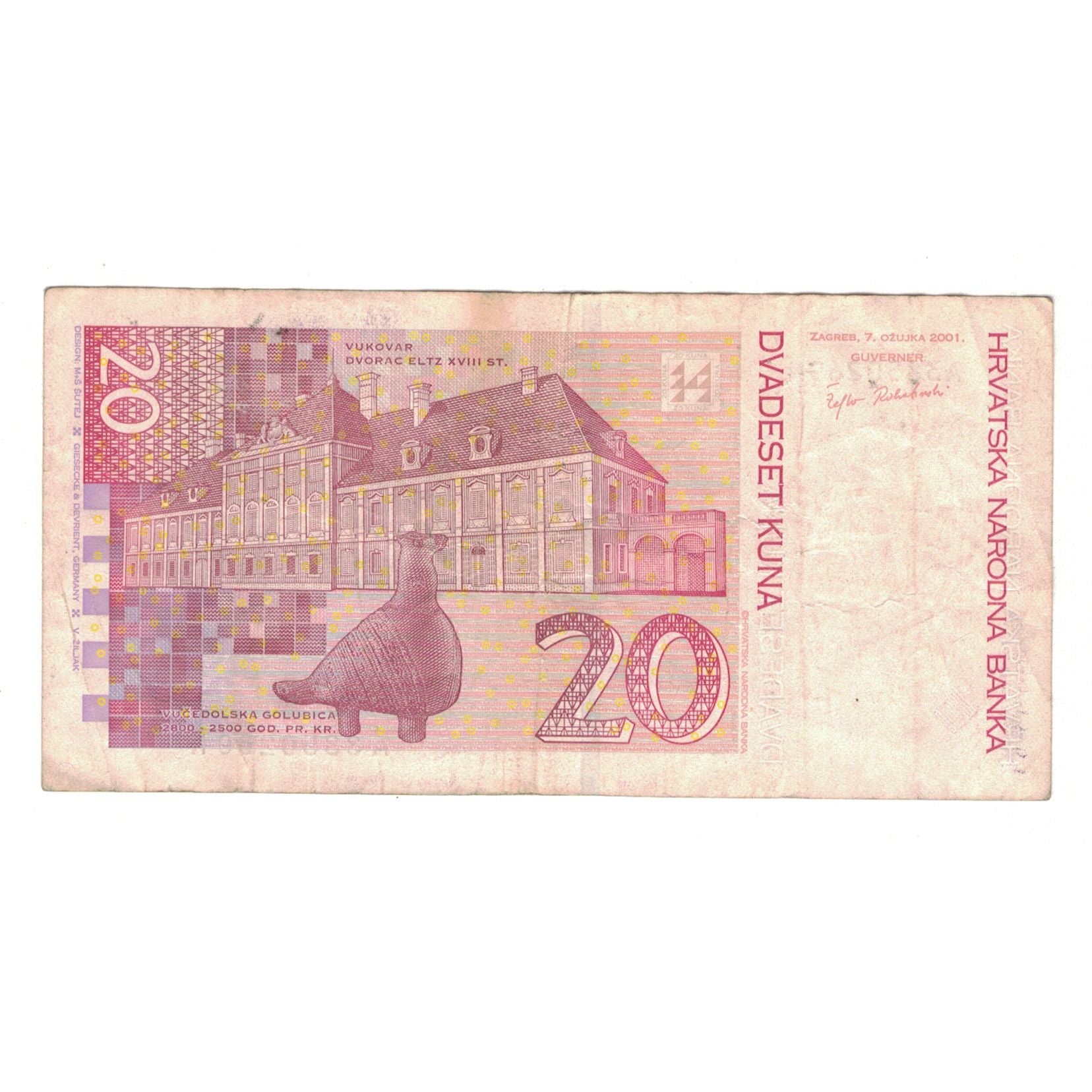 Banknote, Croatia, 20 Kuna, 2001, 2001-03-07, KM:39, VF(30-35)