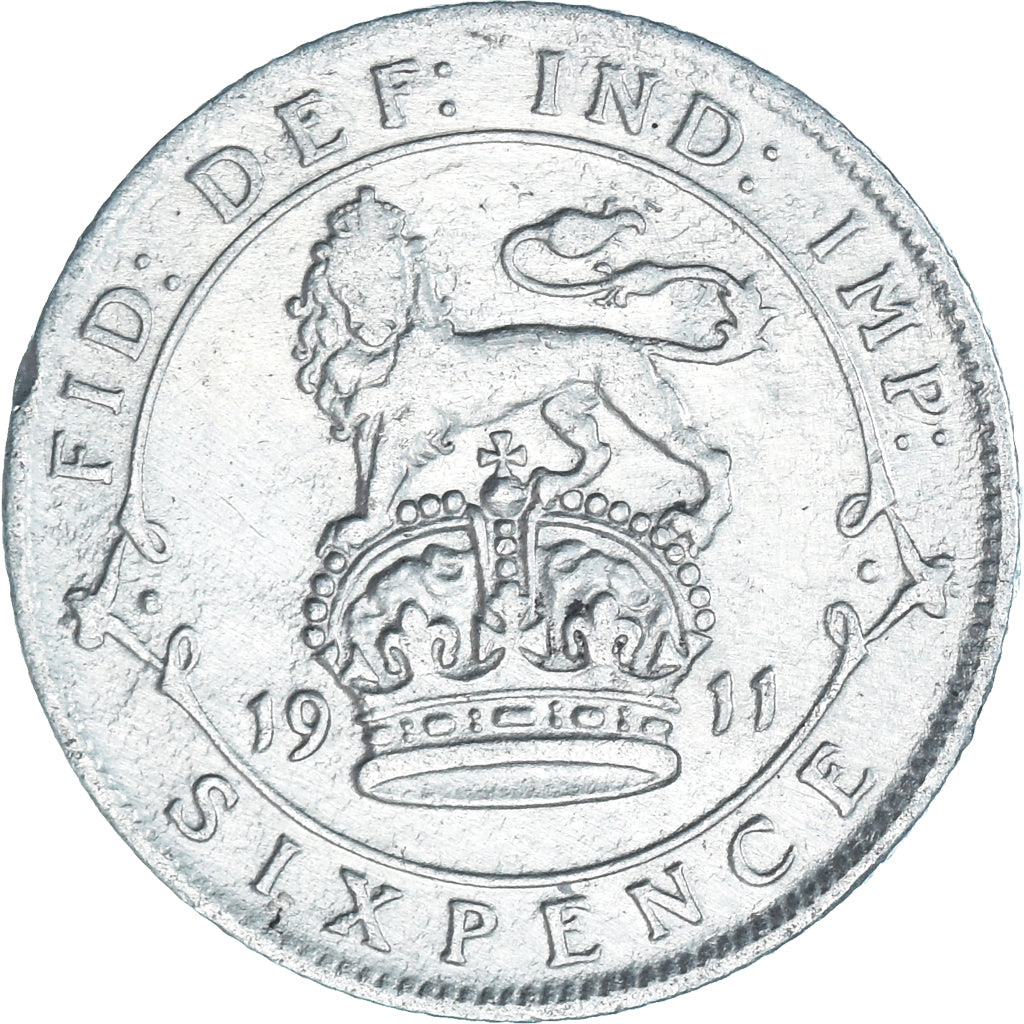 Coin, Great Britain, 6 Pence, 1911