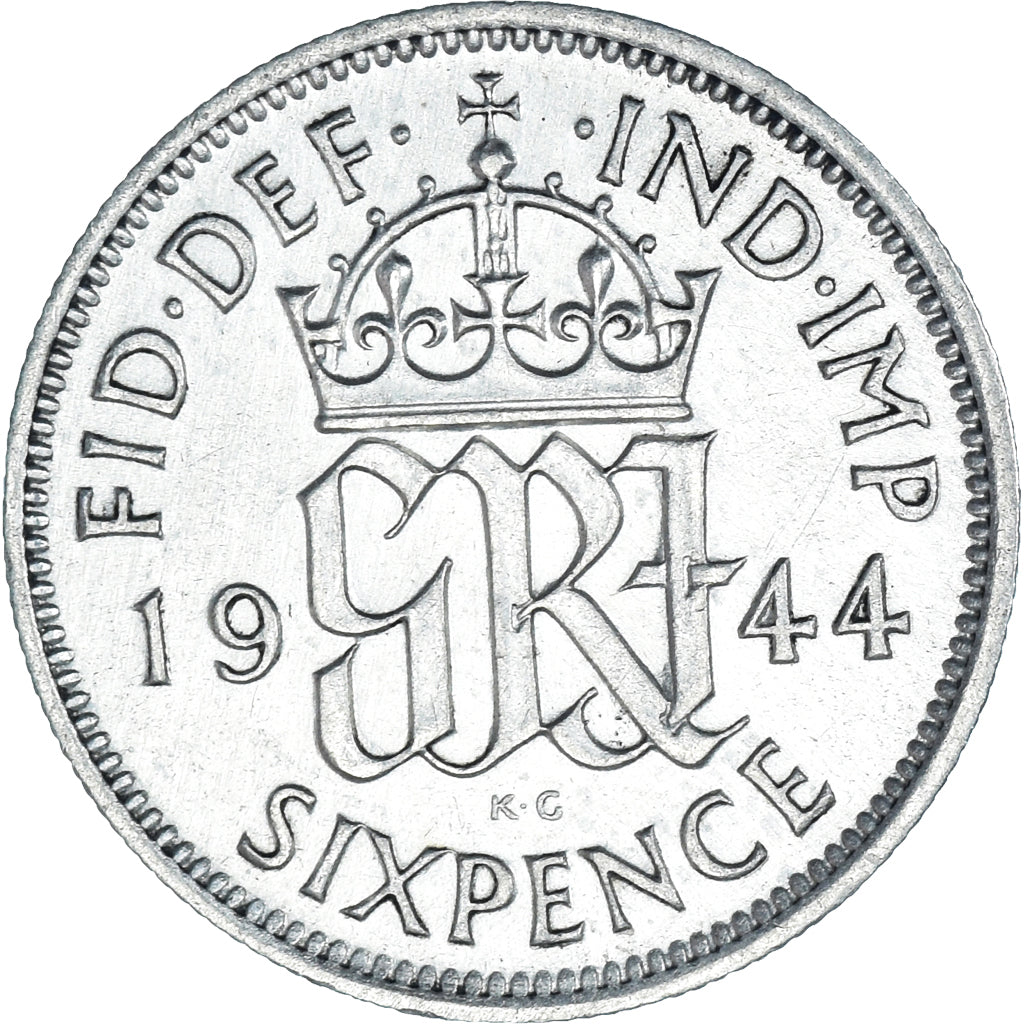 Coin, Great Britain, 6 Pence, 1944