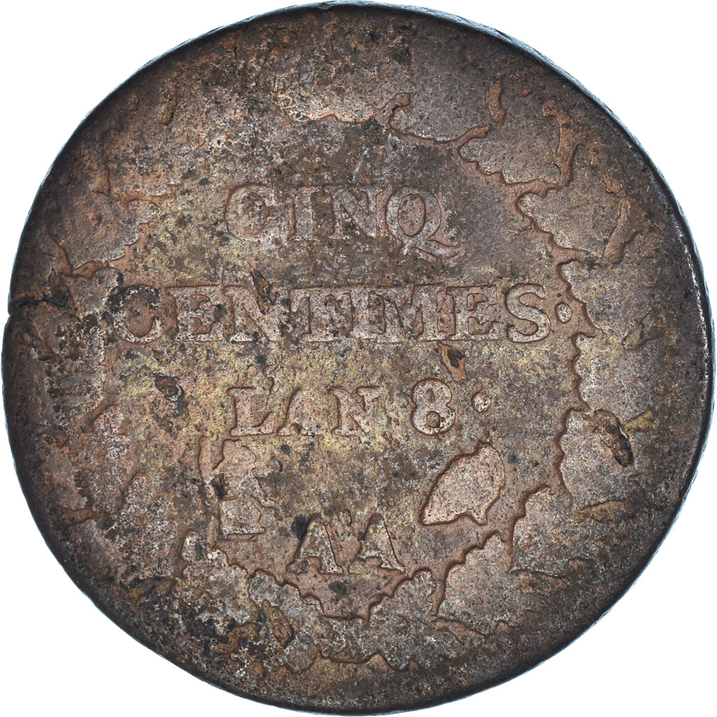 Coin, France, 5 Centimes, AN 8