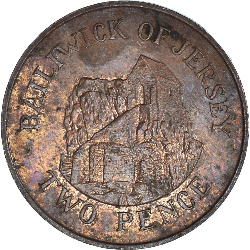 Munten, Jersey, 2 Pence, 1990
