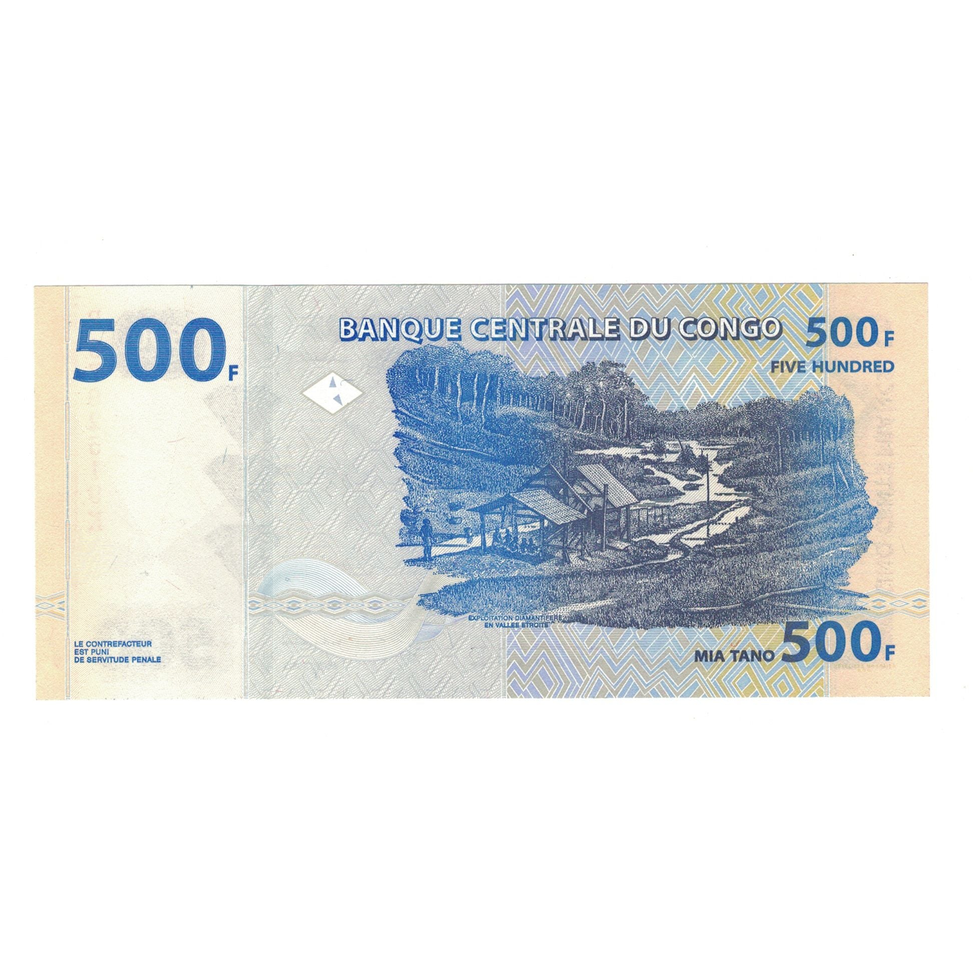 Billet, République démocratique du Congo, 500 Francs, 2002, 2002-01-04
