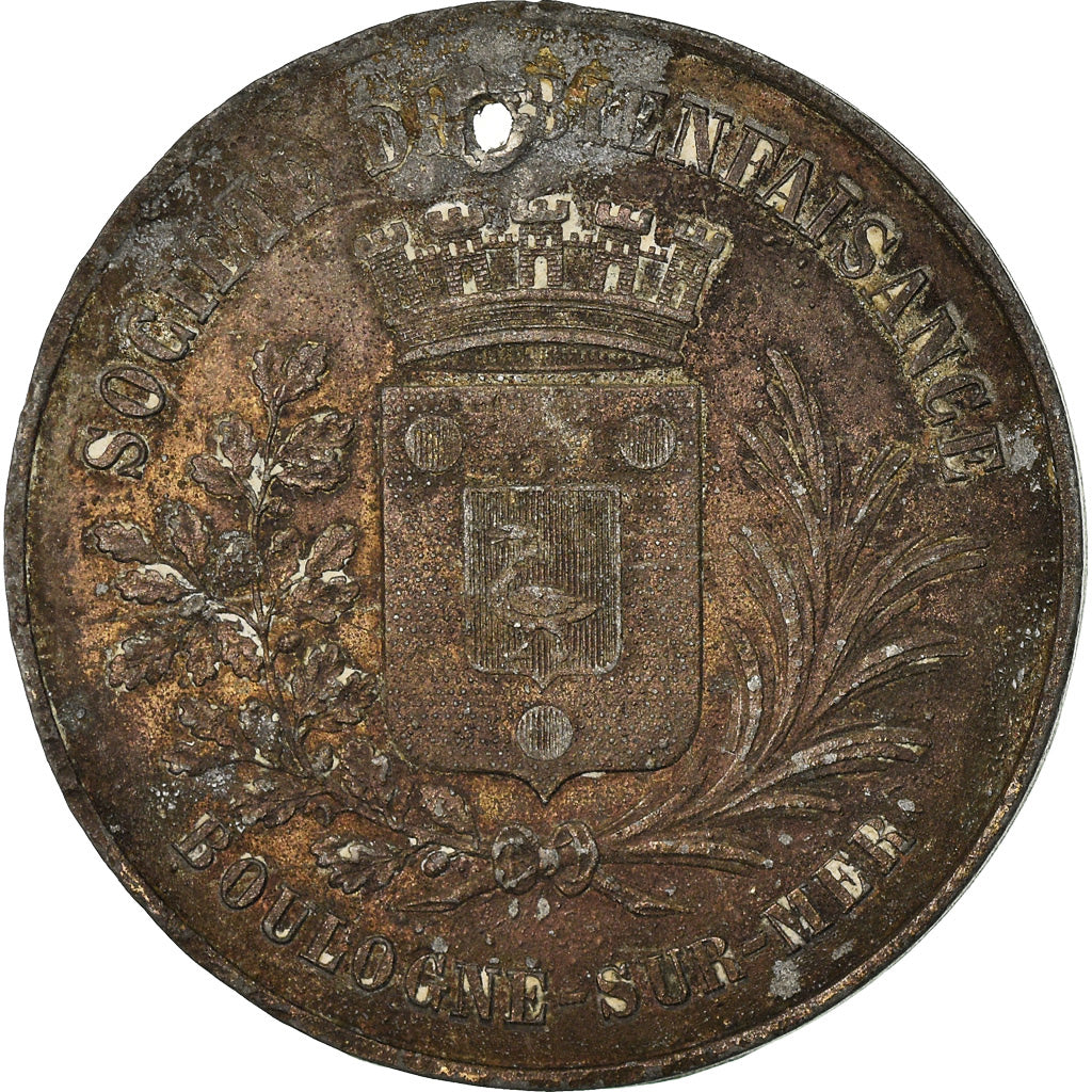 Frankrijk, Medaille, Souvenir du Festival, Boulogne-sur-mer, 1870, FR, Tin-Zinc
