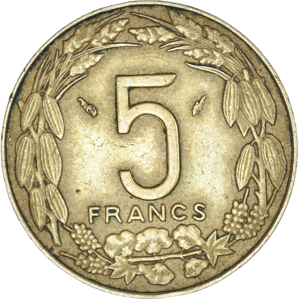 Coin, Central African States, 5 Francs, 1976