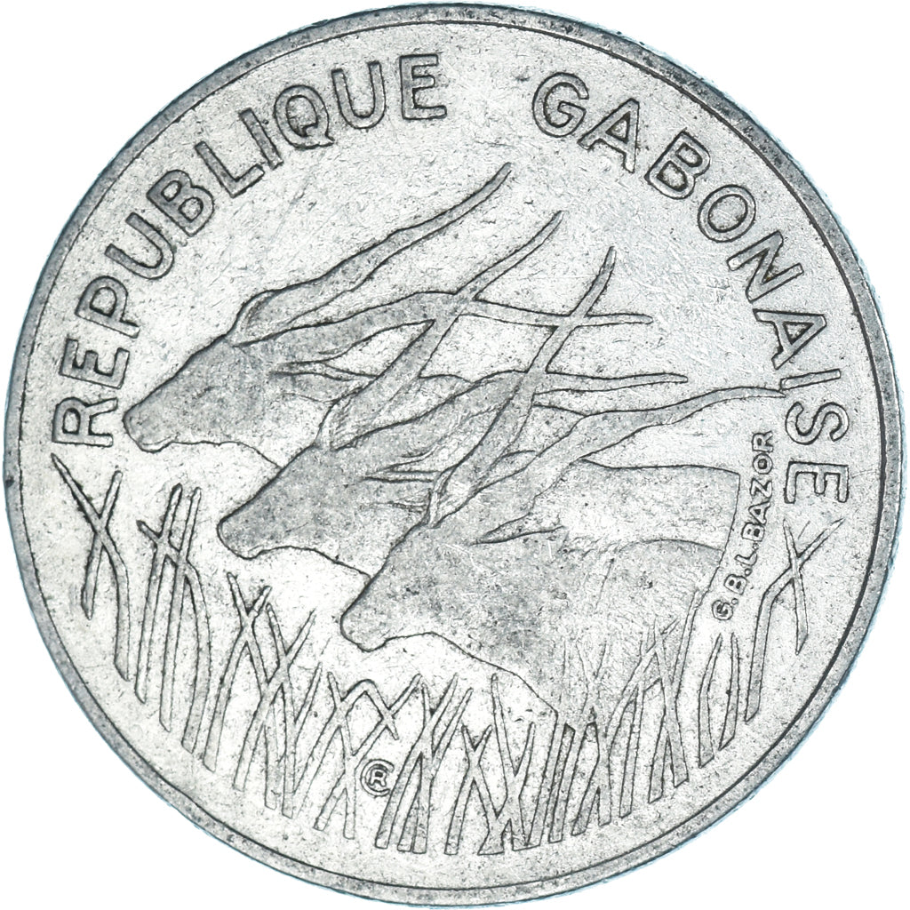 Moneda, Gabón, 100 Francs, 1972