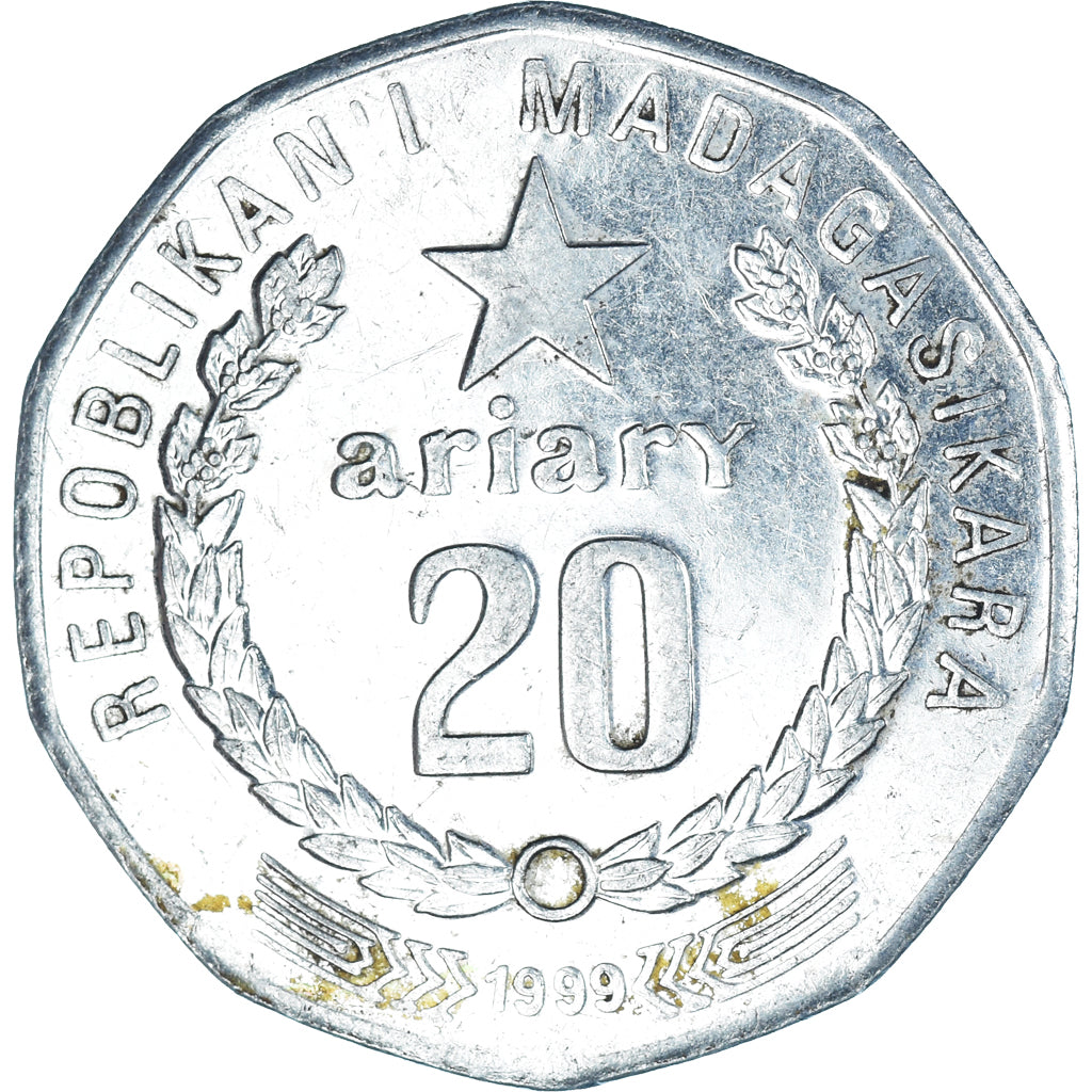 Moneta, Madagascar, 20 Ariary, 1999