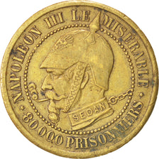 FRANCE, 5 Centimes, 1871, AU(50-53), Brass, 6.89