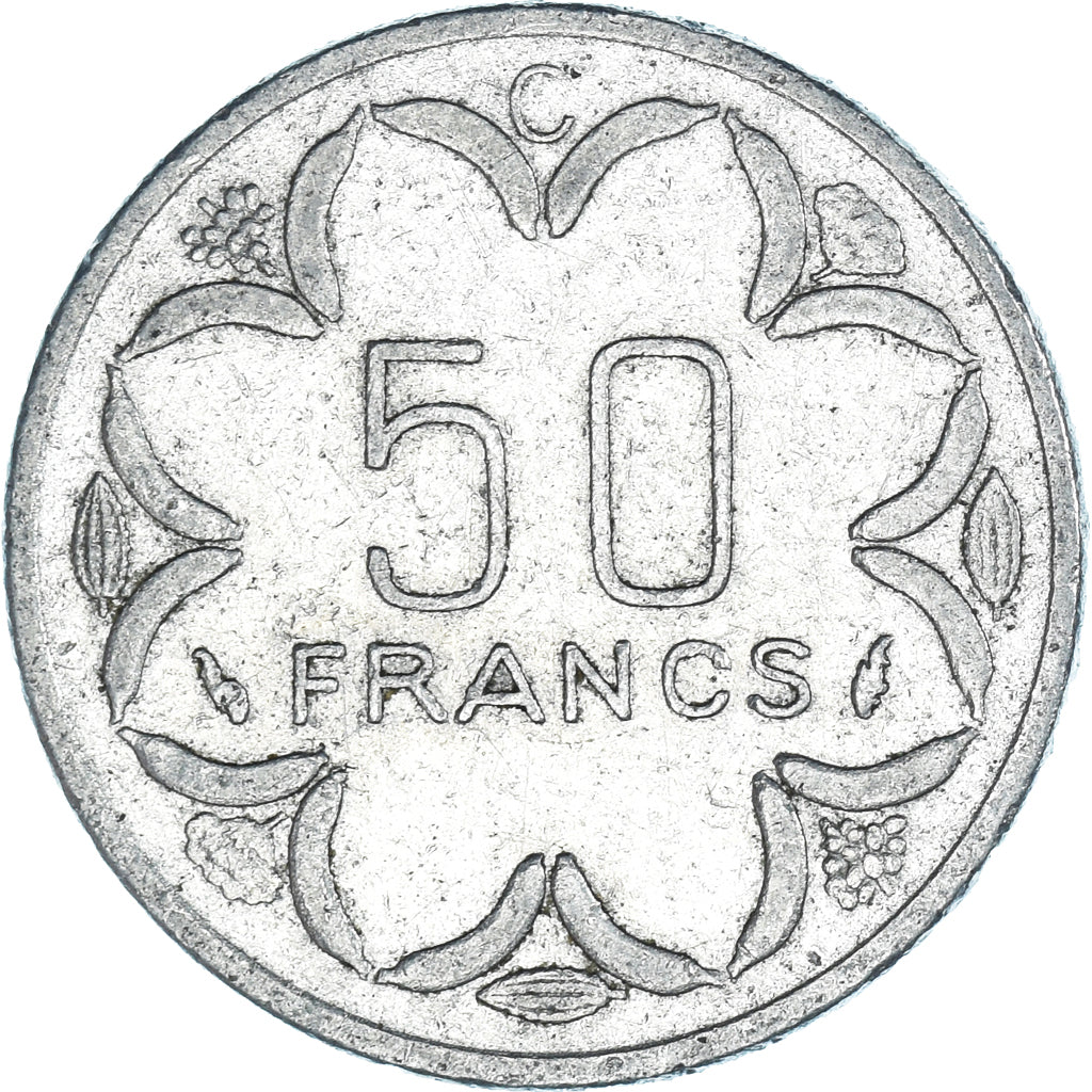 Coin, Central African States, 50 Francs, 1984