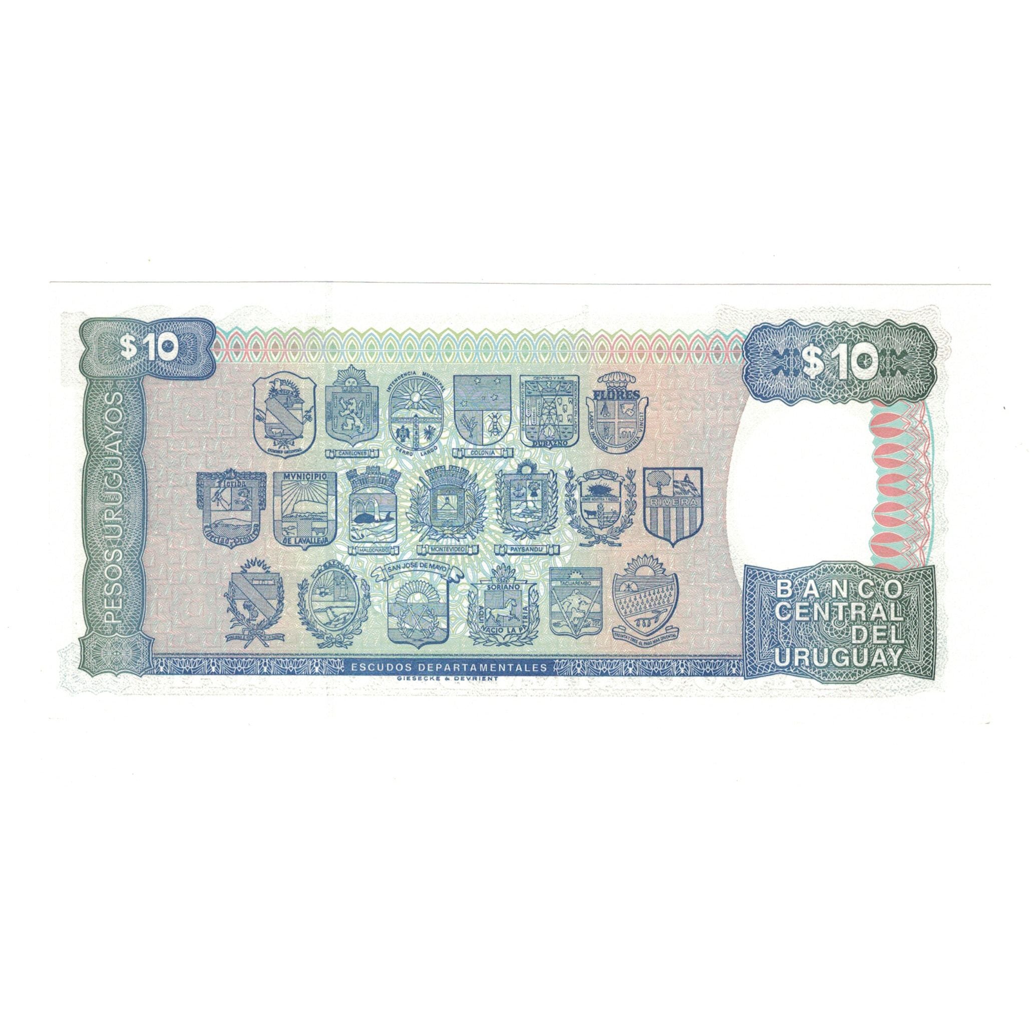 Billete, 10 Pesos Uruguayos, Undated (1995), Uruguay, KM:73Ba, UNC