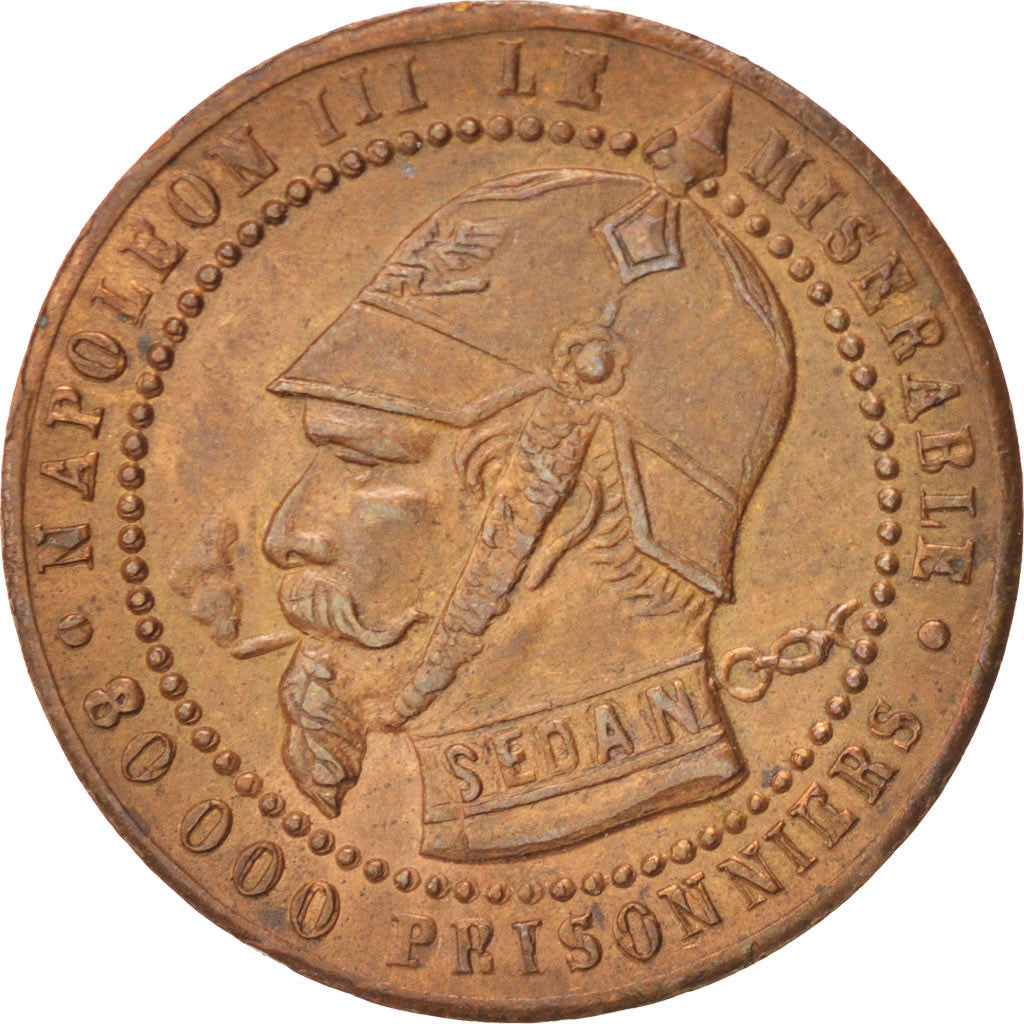 FRANCE, 5 Centimes, 1871, AU(55-58), Copper, 6.07
