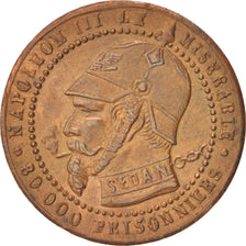 FRANCE, 5 Centimes, 1871, AU(55-58), Copper, 6.07